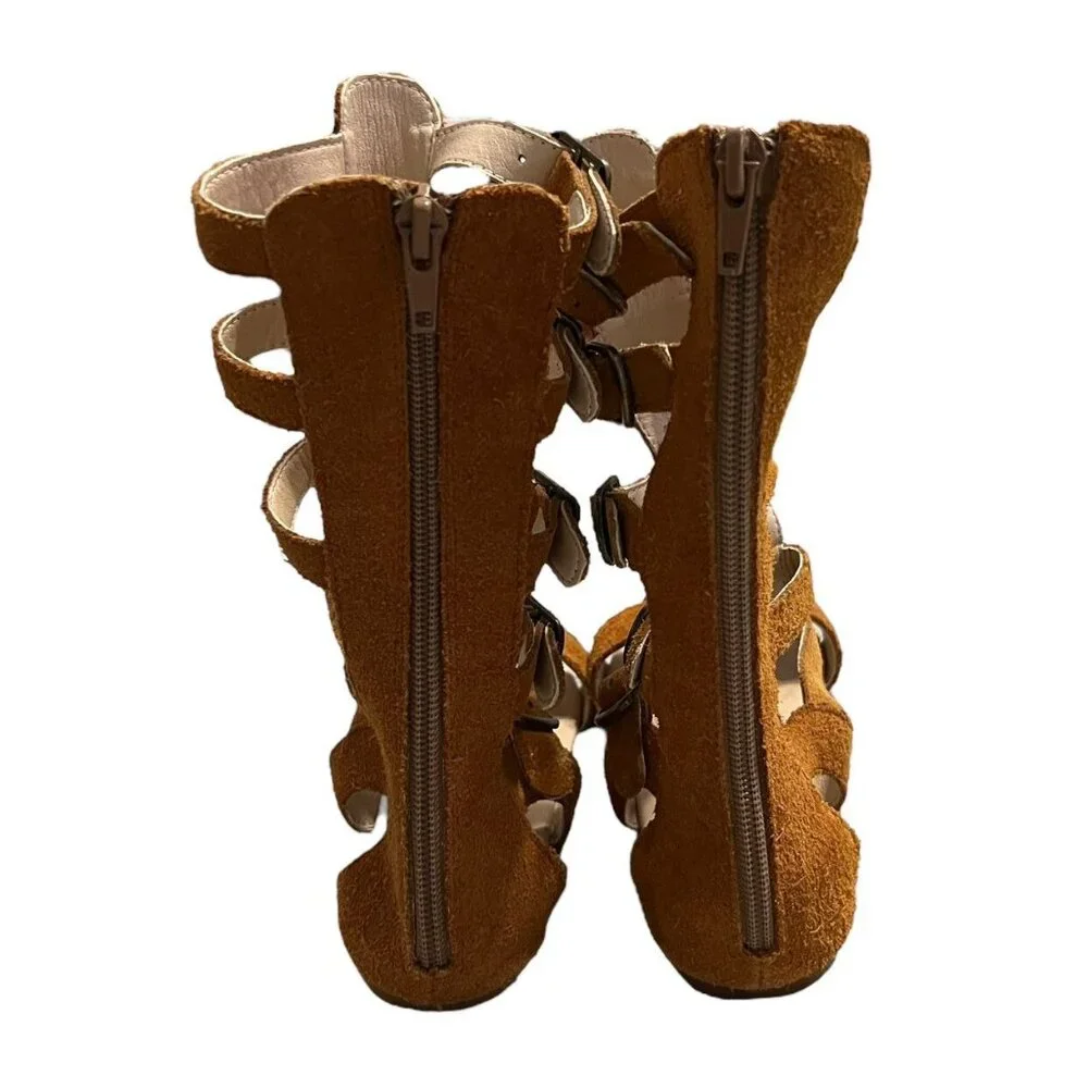 Royal Roe Boutique Sz 11/12 Suede Gladiator Boots Sandals